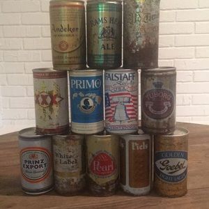 12 vintage beer cans (pull tab) empty